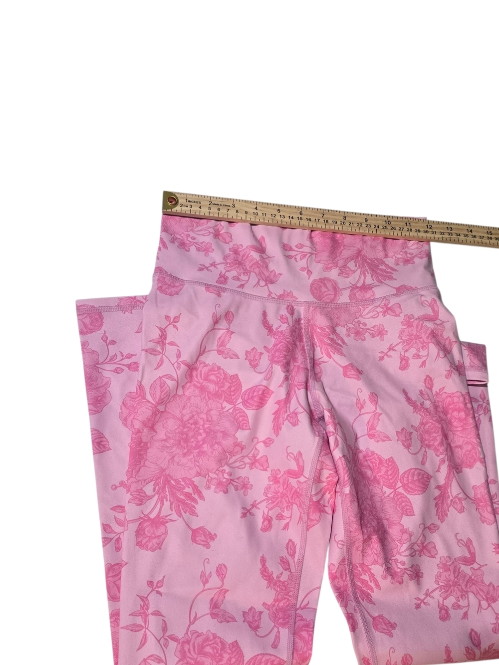 NWT Terez Pink Floral Leggings Size Small | High Waisted Activewear Gym Yoga - Picture 7 of 10
